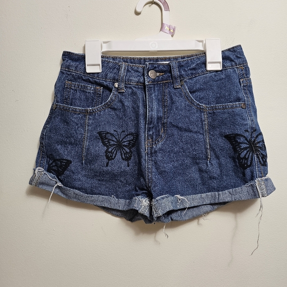 between us Pants - Between Us Size 3 Denim Butterfly Women's Shorts